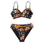 Push Up Floral Bikini Sets Women Two Pieces Swimsuits Women's Bathing Suits Push Up Halter Bandage Bikini Floral Printing Swim Bottoms Two Piece Swimsuits New Girl Beach Bathing Suits Swimwear Stevvex