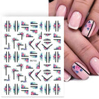 3D Nails Sticker Spring Cartoon Animals Flowers Leaves Self Adhesive Decals Sliders Nail Art Accessories Decoration Decal Self-Adhesive 3D Wave Design Decoration for Women Girls Tape Nail Art Stickers Decal Decoration Stevvex
