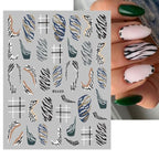 3D Nails Sticker Spring Cartoon Animals Flowers Leaves Self Adhesive Decals Sliders Nail Art Accessories Decoration Decal Self-Adhesive 3D Wave Design Decoration for Women Girls Tape Nail Art Stickers Decal Decoration Stevvex