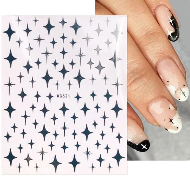 3D Nails Sticker Spring Cartoon Animals Flowers Leaves Self Adhesive Decals Sliders Nail Art Accessories Decoration Decal Self-Adhesive 3D Wave Design Decoration for Women Girls Tape Nail Art Stickers Decal Decoration Stevvex