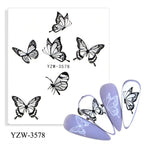 Autumn Simple Green Pink Pattern Water Nail Decal Sticker Flower Leaf Tree Winter Slider For Nail Art Manicuring Decoration Decals for Nail Art Decoration Including Hearts Stars Letters Bowknot Leaves Flowers Plants Fruits Butterflies