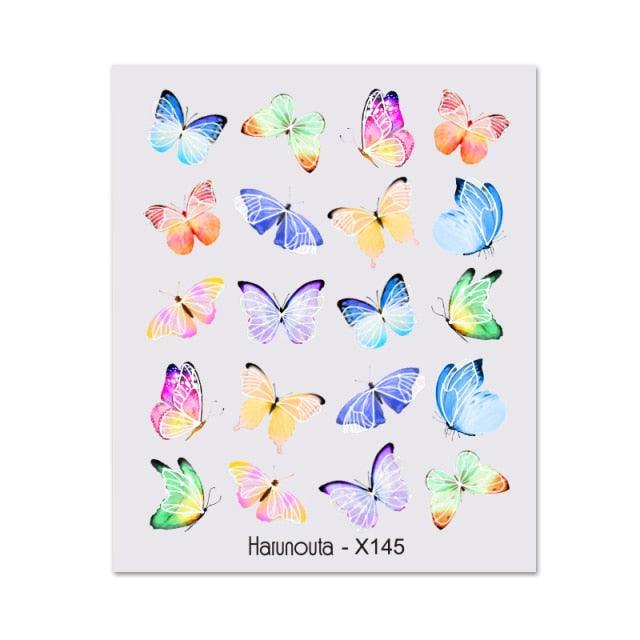 Blue Butterfly 3D Nail Stickers Flowers Leaves Self Adhesive Transfer Sliders Wraps Manicures Foils Decorations Decoration Tattoo Manicure Transfer Nail Decals Flowers Butterfly Designs Nails Supply Manicure Tips Design Nail Decoration Stevvex