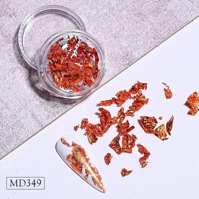 Gold Silver Irregular Aluminum Foil Paper Nail Art Sticker 3D Glitter Manicure UV Gel Polish Nail Decoration Tools Decoration Stickers Decoration New Gold Nail Transfer Foils for Nail Arts Nails Supply Holographic Effect Nail Art Foil Stickers Stevvex