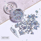 Gold Silver Irregular Aluminum Foil Paper Nail Art Sticker 3D Glitter Manicure UV Gel Polish Nail Decoration Tools Decoration Stickers Decoration New Gold Nail Transfer Foils for Nail Arts Nails Supply Holographic Effect Nail Art Foil Stickers Stevvex