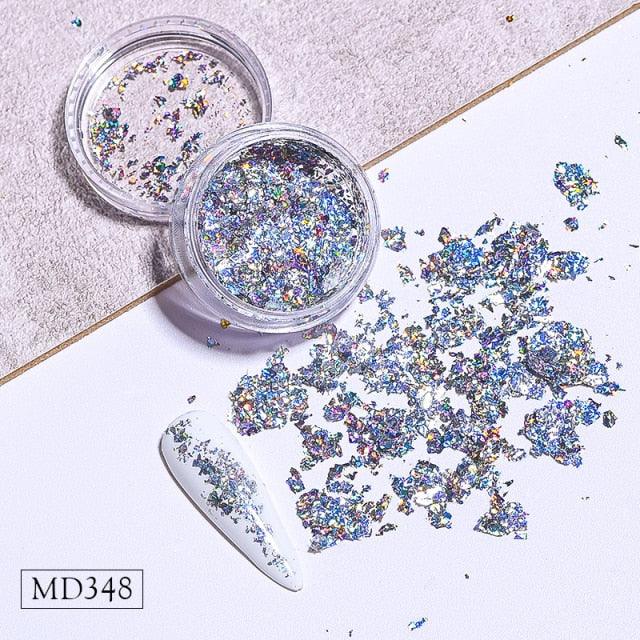 Gold Silver Irregular Aluminum Foil Paper Nail Art Sticker 3D Glitter Manicure UV Gel Polish Nail Decoration Tools Decoration Stickers Decoration New Gold Nail Transfer Foils for Nail Arts Nails Supply Holographic Effect Nail Art Foil Stickers Stevvex