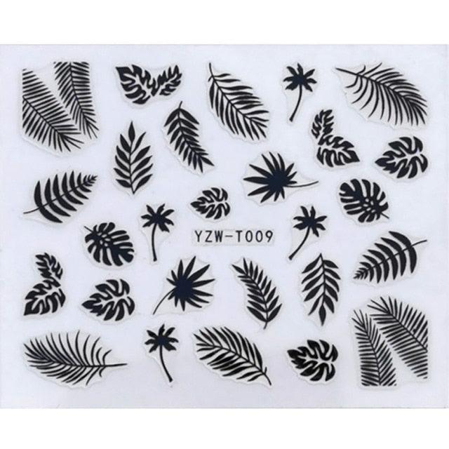 Nail Stickers for Manicure Nail Sticker Sliders For Nails Decal Self-adhesive Nails Figures Transfer Black Accessories Sliders Manicure Decoration 3D Nail Supplies Holographic Decals Transfer Sliders Nail Design Manicures Nail Self-Adhesive Sticker Stevvex