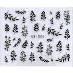 Nail Stickers for Manicure Nail Sticker Sliders For Nails Decal Self-adhesive Nails Figures Transfer Black Accessories Sliders Manicure Decoration 3D Nail Supplies Holographic Decals Transfer Sliders Nail Design Manicures Nail Self-Adhesive Sticker Stevvex