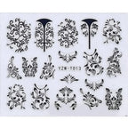 Nail Stickers for Manicure Nail Sticker Sliders For Nails Decal Self-adhesive Nails Figures Transfer Black Accessories Sliders Manicure Decoration 3D Nail Supplies Holographic Decals Transfer Sliders Nail Design Manicures Nail Self-Adhesive Sticker Stevvex