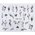 Nail Stickers for Manicure Nail Sticker Sliders For Nails Decal Self-adhesive Nails Figures Transfer Black Accessories Sliders Manicure Decoration 3D Nail Supplies Holographic Decals Transfer Sliders Nail Design Manicures Nail Self-Adhesive Sticker Stevvex