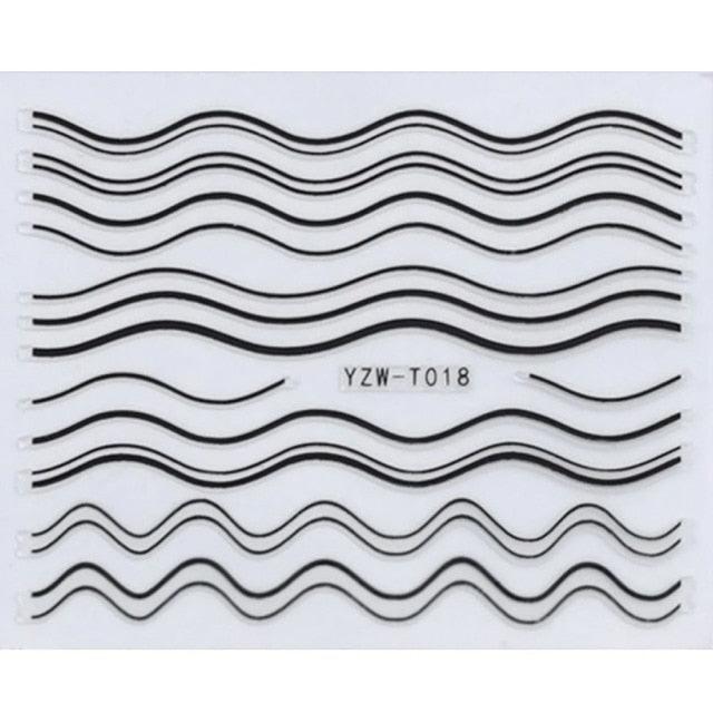 Nail Stickers for Manicure Nail Sticker Sliders For Nails Decal Self-adhesive Nails Figures Transfer Black Accessories Sliders Manicure Decoration 3D Nail Supplies Holographic Decals Transfer Sliders Nail Design Manicures Nail Self-Adhesive Sticker Stevvex