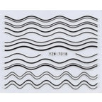 Nail Stickers for Manicure Nail Sticker Sliders For Nails Decal Self-adhesive Nails Figures Transfer Black Accessories Sliders Manicure Decoration 3D Nail Supplies Holographic Decals Transfer Sliders Nail Design Manicures Nail Self-Adhesive Sticker Stevvex