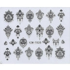 Nail Stickers for Manicure Nail Sticker Sliders For Nails Decal Self-adhesive Nails Figures Transfer Black Accessories Sliders Manicure Decoration 3D Nail Supplies Holographic Decals Transfer Sliders Nail Design Manicures Nail Self-Adhesive Sticker Stevvex