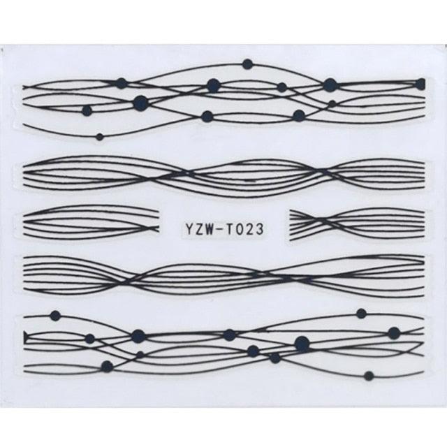 Nail Stickers for Manicure Nail Sticker Sliders For Nails Decal Self-adhesive Nails Figures Transfer Black Accessories Sliders Manicure Decoration 3D Nail Supplies Holographic Decals Transfer Sliders Nail Design Manicures Nail Self-Adhesive Sticker Stevvex