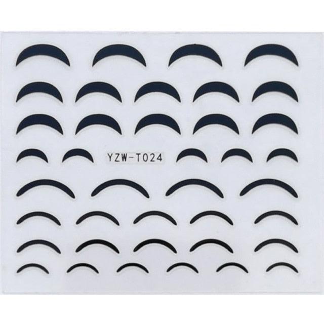 Nail Stickers for Manicure Nail Sticker Sliders For Nails Decal Self-adhesive Nails Figures Transfer Black Accessories Sliders Manicure Decoration 3D Nail Supplies Holographic Decals Transfer Sliders Nail Design Manicures Nail Self-Adhesive Sticker Stevvex
