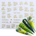 Nail Stickers for Manicure Nail Sticker Sliders For Nails Decal Self-adhesive Nails Figures Transfer Black Accessories Sliders Manicure Decoration 3D Nail Supplies Holographic Decals Transfer Sliders Nail Design Manicures Nail Self-Adhesive Sticker Stevvex