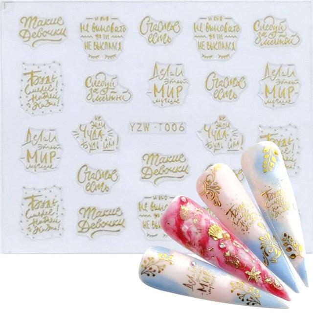 Nail Stickers for Manicure Nail Sticker Sliders For Nails Decal Self-adhesive Nails Figures Transfer Black Accessories Sliders Manicure Decoration 3D Nail Supplies Holographic Decals Transfer Sliders Nail Design Manicures Nail Self-Adhesive Sticker Stevvex