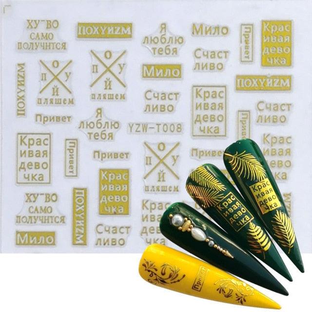Nail Stickers for Manicure Nail Sticker Sliders For Nails Decal Self-adhesive Nails Figures Transfer Black Accessories Sliders Manicure Decoration 3D Nail Supplies Holographic Decals Transfer Sliders Nail Design Manicures Nail Self-Adhesive Sticker Stevvex