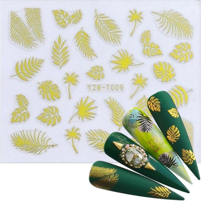 Nail Stickers for Manicure Nail Sticker Sliders For Nails Decal Self-adhesive Nails Figures Transfer Black Accessories Sliders Manicure Decoration 3D Nail Supplies Holographic Decals Transfer Sliders Nail Design Manicures Nail Self-Adhesive Sticker Stevvex