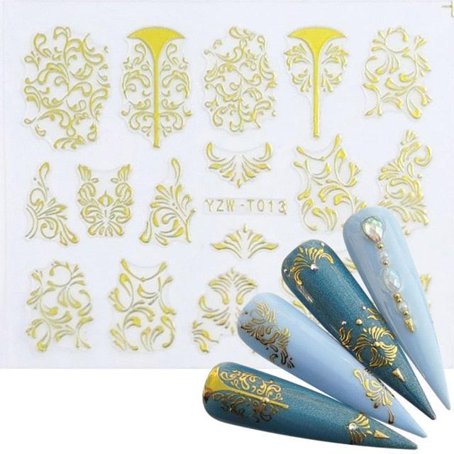 Nail Stickers for Manicure Nail Sticker Sliders For Nails Decal Self-adhesive Nails Figures Transfer Black Accessories Sliders Manicure Decoration 3D Nail Supplies Holographic Decals Transfer Sliders Nail Design Manicures Nail Self-Adhesive Sticker Stevvex