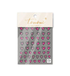 Bubble Cute Black Red Hearts Nail Stickers Nail Art Decorations Nail Decals Design Self-Adhesive 3D Wave Design Decoration for Women Girls Adhesive Striping Tape Nail Art Stickers Stevvex