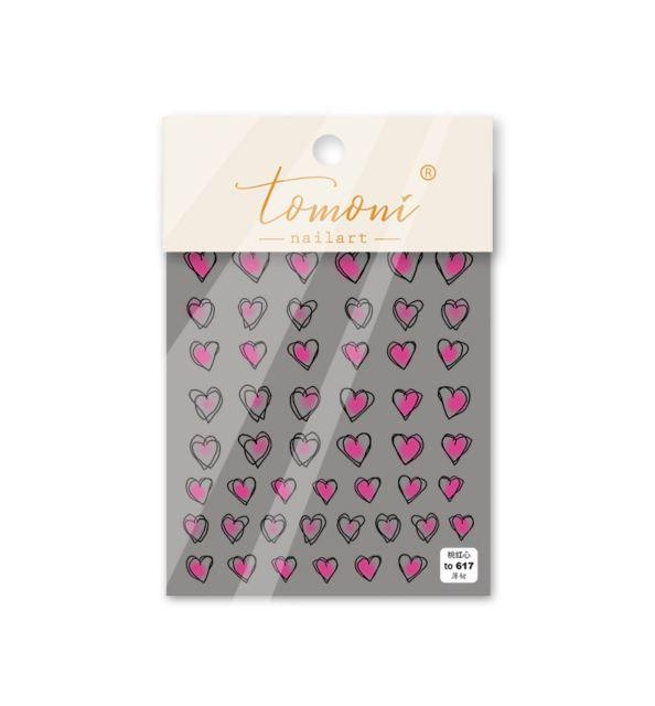 Bubble Cute Black Red Hearts Nail Stickers Nail Art Decorations Nail Decals Design Self-Adhesive 3D Wave Design Decoration for Women Girls Adhesive Striping Tape Nail Art Stickers Stevvex