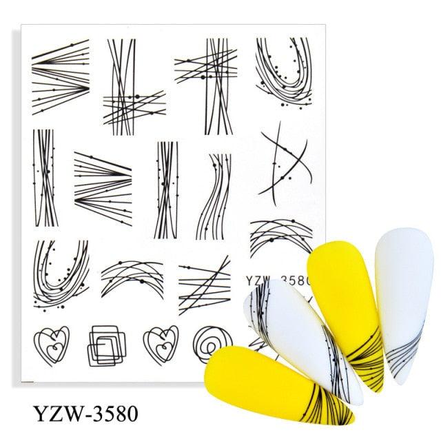 Leaf With Lines Nails Sticker Designer Fruit Nail Art 3D Decals Acrylic Designs Self Adhesive Manicure Slider Stickers Glitter Decals Love Nail Sequins Laser Heart Nail Supplies Sparkle Nail Accessories Star Accessories Heart Nail Art Stevvex