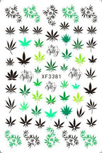 Leaf With Lines Nails Sticker Designer Fruit Nail Art 3D Decals Acrylic Designs Self Adhesive Manicure Slider Stickers Glitter Decals Love Nail Sequins Laser Heart Nail Supplies Sparkle Nail Accessories Star Accessories Heart Nail Art Stevvex