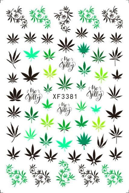 Leaf With Lines Nails Sticker Designer Fruit Nail Art 3D Decals Acrylic Designs Self Adhesive Manicure Slider Stickers Glitter Decals Love Nail Sequins Laser Heart Nail Supplies Sparkle Nail Accessories Star Accessories Heart Nail Art Stevvex