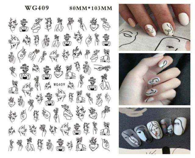 Leaf With Lines Nails Sticker Designer Fruit Nail Art 3D Decals Acrylic Designs Self Adhesive Manicure Slider Stickers Glitter Decals Love Nail Sequins Laser Heart Nail Supplies Sparkle Nail Accessories Star Accessories Heart Nail Art Stevvex