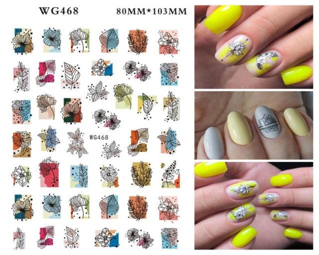 Leaf With Lines Nails Sticker Designer Fruit Nail Art 3D Decals Acrylic Designs Self Adhesive Manicure Slider Stickers Glitter Decals Love Nail Sequins Laser Heart Nail Supplies Sparkle Nail Accessories Star Accessories Heart Nail Art Stevvex