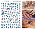 Leaf With Lines Nails Sticker Designer Fruit Nail Art 3D Decals Acrylic Designs Self Adhesive Manicure Slider Stickers Glitter Decals Love Nail Sequins Laser Heart Nail Supplies Sparkle Nail Accessories Star Accessories Heart Nail Art Stevvex