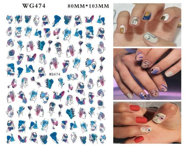 Leaf With Lines Nails Sticker Designer Fruit Nail Art 3D Decals Acrylic Designs Self Adhesive Manicure Slider Stickers Glitter Decals Love Nail Sequins Laser Heart Nail Supplies Sparkle Nail Accessories Star Accessories Heart Nail Art Stevvex