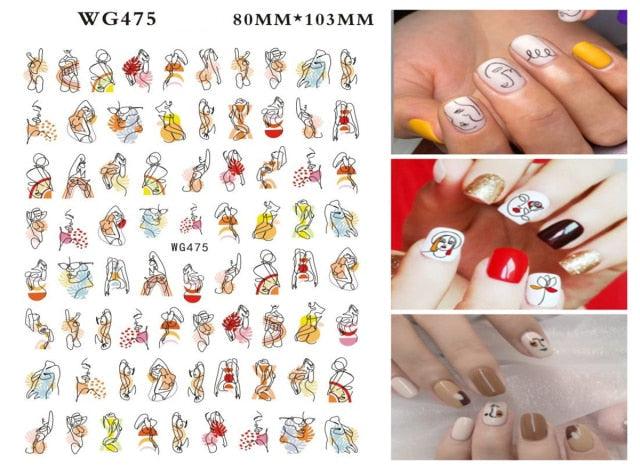 Leaf With Lines Nails Sticker Designer Fruit Nail Art 3D Decals Acrylic Designs Self Adhesive Manicure Slider Stickers Glitter Decals Love Nail Sequins Laser Heart Nail Supplies Sparkle Nail Accessories Star Accessories Heart Nail Art Stevvex