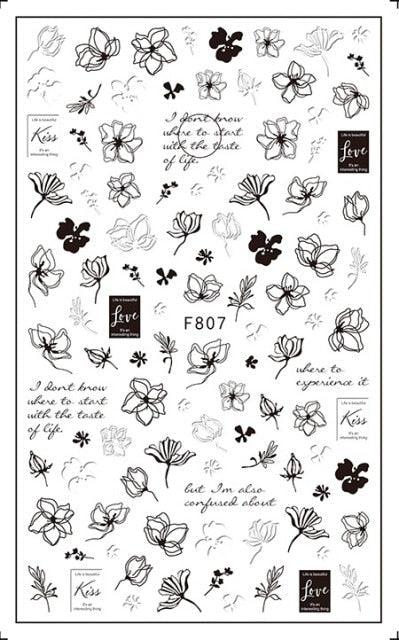 Leaf With Lines Nails Sticker Designer Fruit Nail Art 3D Decals Acrylic Designs Self Adhesive Manicure Slider Stickers Glitter Decals Love Nail Sequins Laser Heart Nail Supplies Sparkle Nail Accessories Star Accessories Heart Nail Art Stevvex