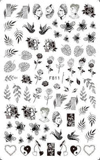 Leaf With Lines Nails Sticker Designer Fruit Nail Art 3D Decals Acrylic Designs Self Adhesive Manicure Slider Stickers Glitter Decals Love Nail Sequins Laser Heart Nail Supplies Sparkle Nail Accessories Star Accessories Heart Nail Art Stevvex