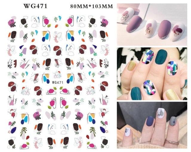 Leaf With Lines Nails Sticker Designer Fruit Nail Art 3D Decals Acrylic Designs Self Adhesive Manicure Slider Stickers Glitter Decals Love Nail Sequins Laser Heart Nail Supplies Sparkle Nail Accessories Star Accessories Heart Nail Art Stevvex