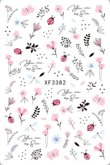 Leaf With Lines Nails Sticker Designer Fruit Nail Art 3D Decals Acrylic Designs Self Adhesive Manicure Slider Stickers Glitter Decals Love Nail Sequins Laser Heart Nail Supplies Sparkle Nail Accessories Star Accessories Heart Nail Art Stevvex