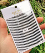 Stripe Line Nail Sticker Decal Thin Lining Line Art Self-Adhesive Peel Off Silver /Gold /White /Black Gold Stickers Accessories Strip Line Nail Decal Self-Adhesive 3D Wave Decal Decoration Metallic Curve Design Decoration for Women Girls Stevvex