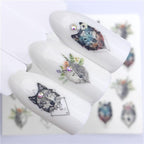 Fox Wolf Animal 3D Embossed Nail Sticker Flower Adhesive Manicure Slider Nail Art Tips Decorations Decals Manicure Design Golden Firework Star Accessories Heart Nail Art Stickers Glitter Decals Love Nail Sequins Laser Heart Nail Stevvex