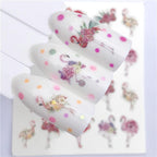 Fox Wolf Animal 3D Embossed Nail Sticker Flower Adhesive Manicure Slider Nail Art Tips Decorations Decals Manicure Design Golden Firework Star Accessories Heart Nail Art Stickers Glitter Decals Love Nail Sequins Laser Heart Nail Stevvex