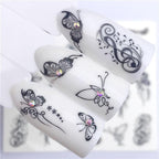 Fox Wolf Animal 3D Embossed Nail Sticker Flower Adhesive Manicure Slider Nail Art Tips Decorations Decals Manicure Design Golden Firework Star Accessories Heart Nail Art Stickers Glitter Decals Love Nail Sequins Laser Heart Nail Stevvex