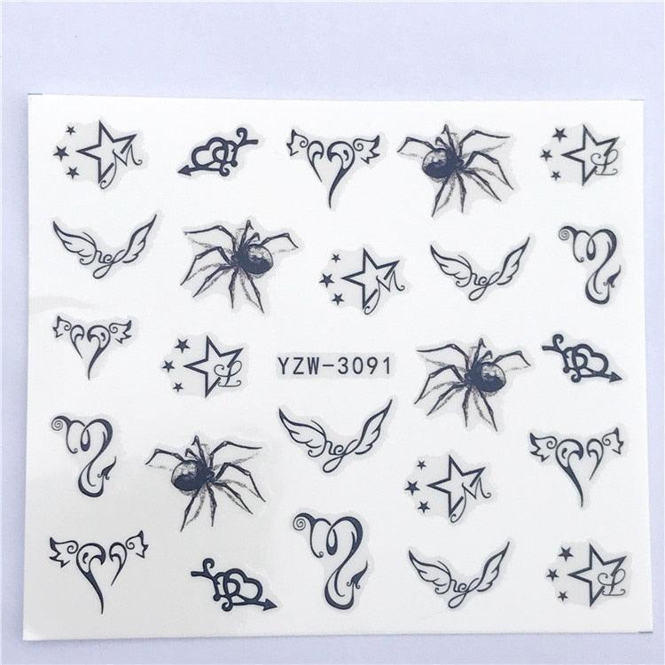 Fox Wolf Animal 3D Embossed Nail Sticker Flower Adhesive Manicure Slider Nail Art Tips Decorations Decals Manicure Design Golden Firework Star Accessories Heart Nail Art Stickers Glitter Decals Love Nail Sequins Laser Heart Nail Stevvex