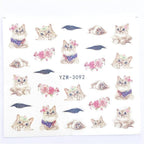 Fox Wolf Animal 3D Embossed Nail Sticker Flower Adhesive Manicure Slider Nail Art Tips Decorations Decals Manicure Design Golden Firework Star Accessories Heart Nail Art Stickers Glitter Decals Love Nail Sequins Laser Heart Nail Stevvex