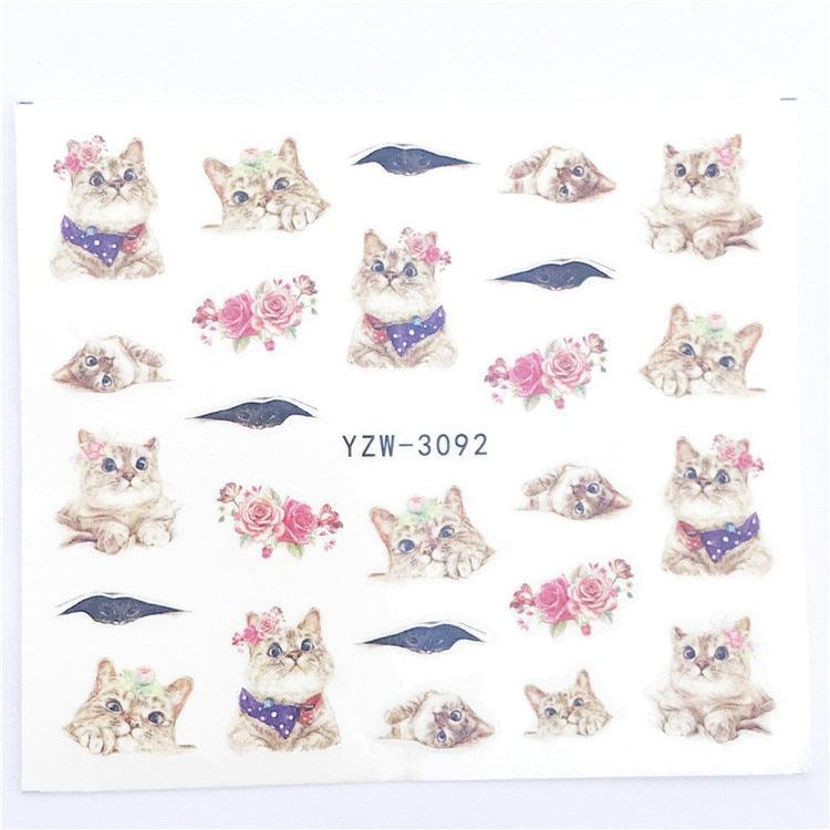Fox Wolf Animal 3D Embossed Nail Sticker Flower Adhesive Manicure Slider Nail Art Tips Decorations Decals Manicure Design Golden Firework Star Accessories Heart Nail Art Stickers Glitter Decals Love Nail Sequins Laser Heart Nail Stevvex