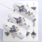 Fox Wolf Animal 3D Embossed Nail Sticker Flower Adhesive Manicure Slider Nail Art Tips Decorations Decals Manicure Design Golden Firework Star Accessories Heart Nail Art Stickers Glitter Decals Love Nail Sequins Laser Heart Nail Stevvex