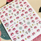 Cute rabbit Cute cat  Japanese Justice Girl 3D Back Glue Nail Sticker Nail Decoration Nail Art Nail Ornament Self Adhesive Nail Decals for Nail Art Decoration Including Hearts Stars Letters Bowknot Leaves Flowers Plants Fruits Butterflies for Woman Stevvex
