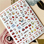 Cute rabbit Cute cat  Japanese Justice Girl 3D Back Glue Nail Sticker Nail Decoration Nail Art Nail Ornament Self Adhesive Nail Decals for Nail Art Decoration Including Hearts Stars Letters Bowknot Leaves Flowers Plants Fruits Butterflies for Woman Stevvex