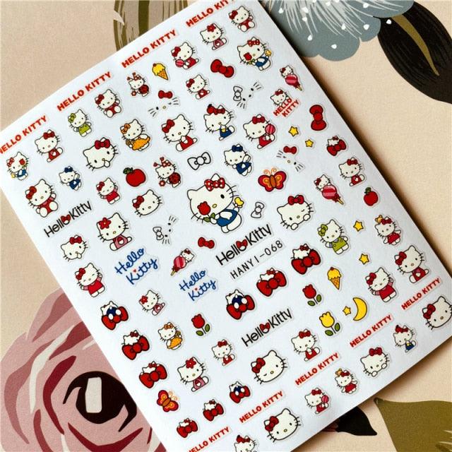 Cute rabbit Cute cat  Japanese Justice Girl 3D Back Glue Nail Sticker Nail Decoration Nail Art Nail Ornament Self Adhesive Nail Decals for Nail Art Decoration Including Hearts Stars Letters Bowknot Leaves Flowers Plants Fruits Butterflies for Woman Stevvex