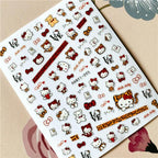 Cute rabbit Cute cat  Japanese Justice Girl 3D Back Glue Nail Sticker Nail Decoration Nail Art Nail Ornament Self Adhesive Nail Decals for Nail Art Decoration Including Hearts Stars Letters Bowknot Leaves Flowers Plants Fruits Butterflies for Woman Stevvex