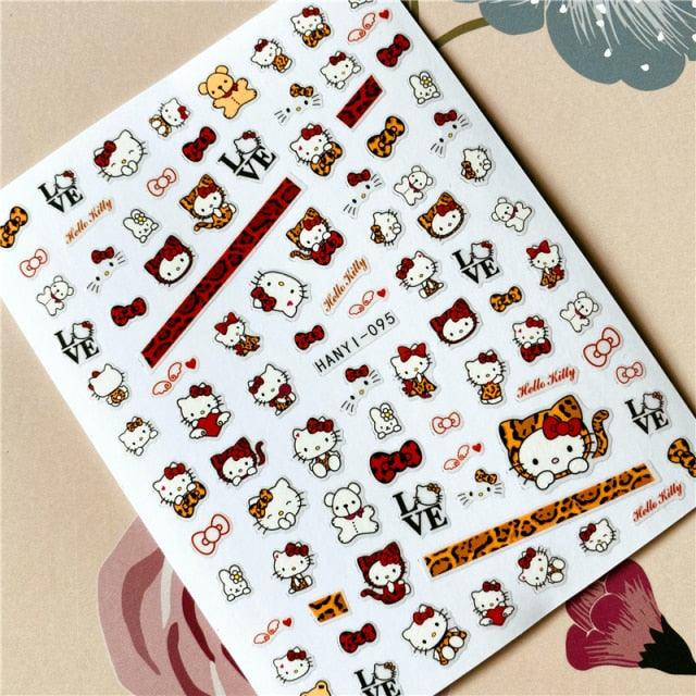 Cute rabbit Cute cat  Japanese Justice Girl 3D Back Glue Nail Sticker Nail Decoration Nail Art Nail Ornament Self Adhesive Nail Decals for Nail Art Decoration Including Hearts Stars Letters Bowknot Leaves Flowers Plants Fruits Butterflies for Woman Stevvex